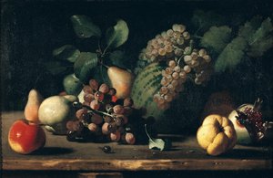 Nature morte avec raisins et grenade
